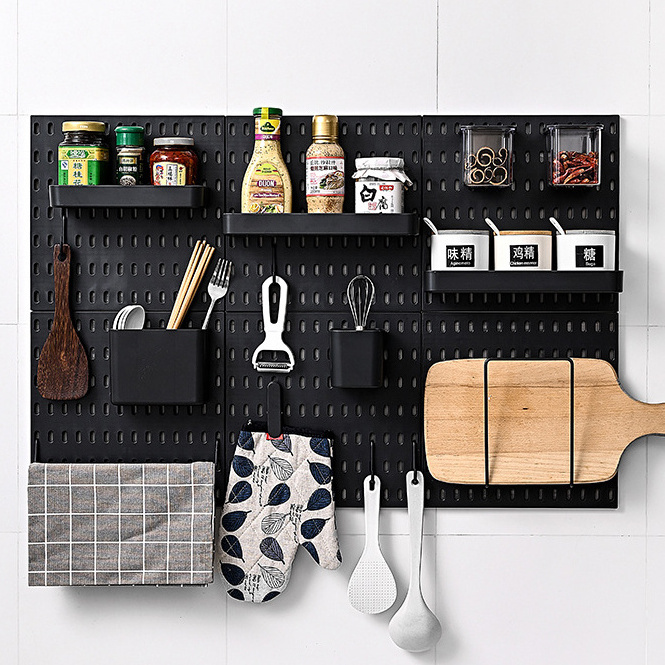 Pegboard Kit Wall Organizer Boards and Accessories Combination Hanging Peg Board Wall for Home Office Kitchen