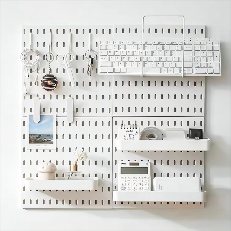 Direct Factory Wholesale DIY Acrylic Home Office Peg Board Wall Organizer Mounting Display Pegboard Peg Board Racks