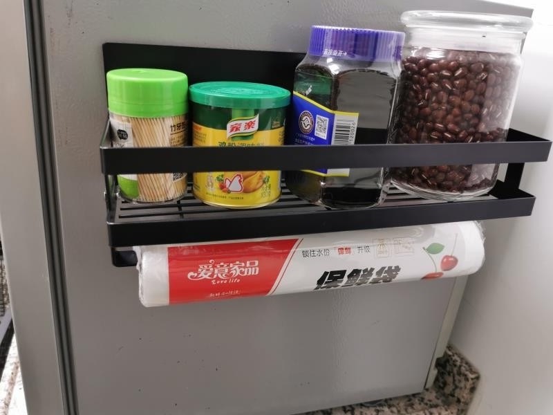 Magnetic Fridge Spice Rack Organizer Single Tier Fridge Rack Refrigerator Spice Storage Shelf Side Refrigerator Spice Rack