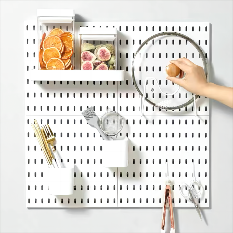 Direct Factory Wholesale DIY Acrylic Home Office Peg Board Wall Organizer Mounting Display Pegboard Peg Board Racks