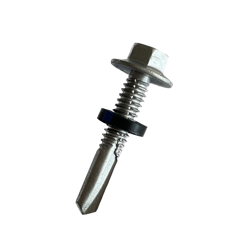 C1022 Steel Ruspert Coating Full and Fine Thread Drilling PT5 Hex Washer Head Self Drilling Screw with Bonded Washer