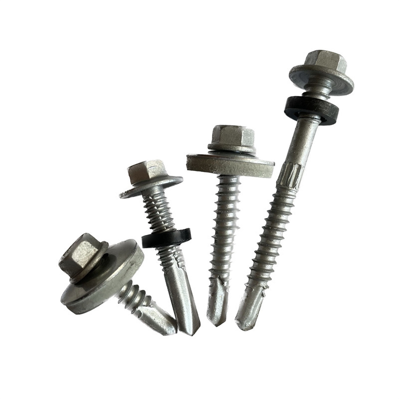 C1022 Steel Ruspert Coating Full and Fine Thread Drilling PT5 Hex Washer Head Self Drilling Screw with Bonded Washer