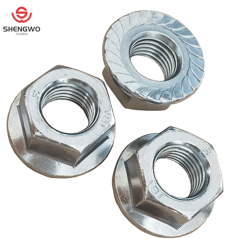 Carbon Steel Zinc Plated Self Locking Serrated Flange Nut DIN6923