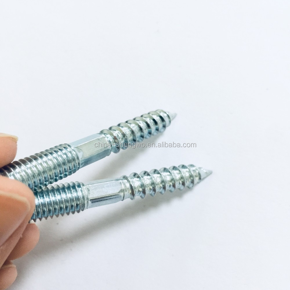 double head threaded hanger bolt screw