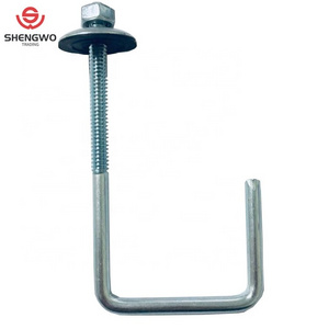 ZINC  J BOLT/U BOLT/ ROOFING BOLT   WITH HEX NUT