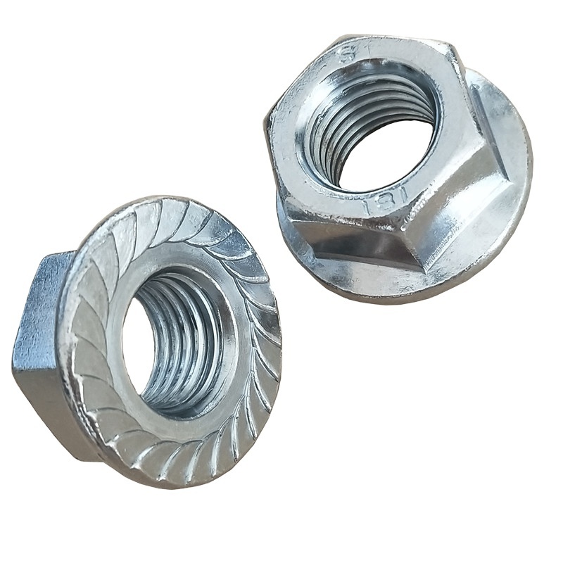 Carbon Steel Zinc Plated Self Locking Serrated Flange Nut DIN6923