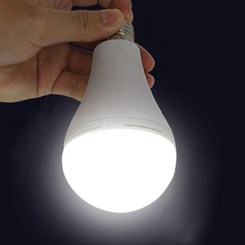 High quality 5w 7w 9w 12w led bulb PBT PP plastic material cover e27 b22 led rechargeable portable emergency light bulbs