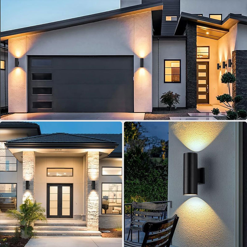 outside up and down wall sconce light modern outdoor porch wall lamp waterproof cylinder exterior light fixture for garage patio