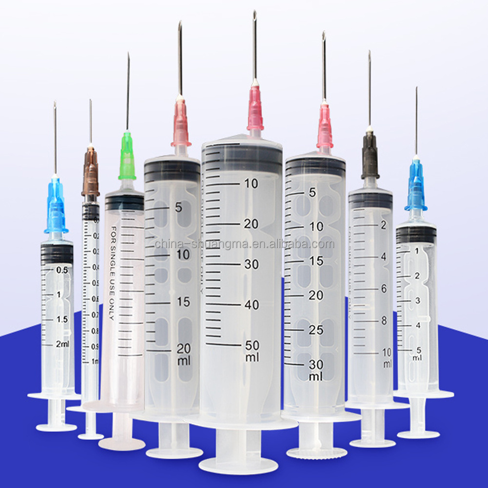 Chinese Supplier custom Size CE ISO OEM 1ml 2ml 3ml 5ml 10ml 20ml 50ml 60ml needle and syringe syringes disposable