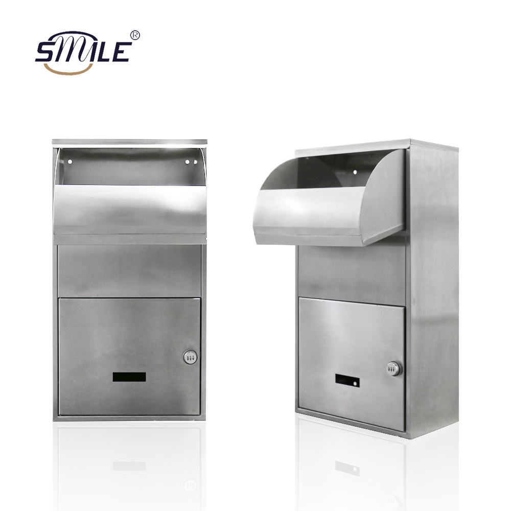 CHNSMILE Custom large secure smart outdoor wall mount anti theft home lock stainless steelpost letter parcel drop delivery box