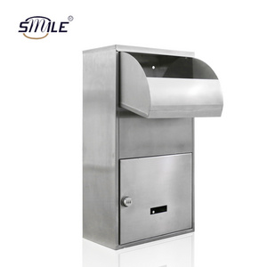 CHNSMILE Custom large secure smart outdoor wall mount anti theft home lock stainless steelpost letter parcel drop delivery box