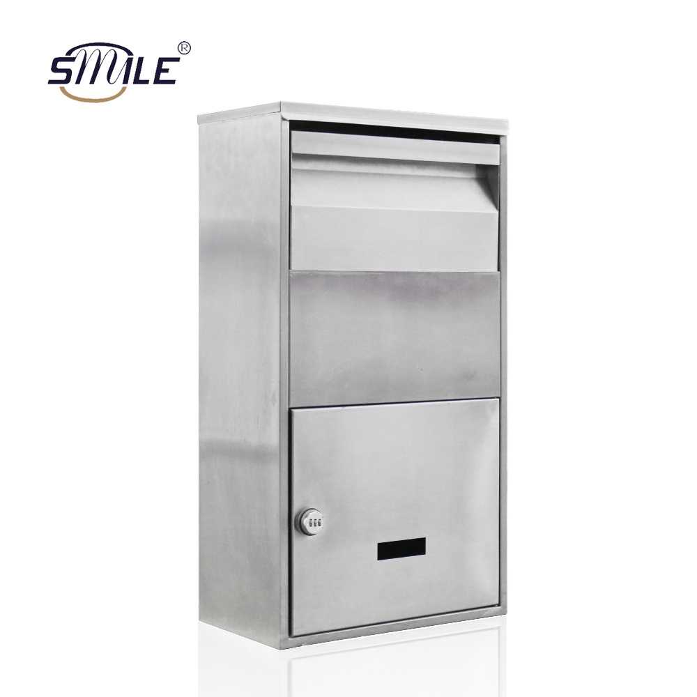 CHNSMILE Custom large secure smart outdoor wall mount anti theft home lock stainless steelpost letter parcel drop delivery box