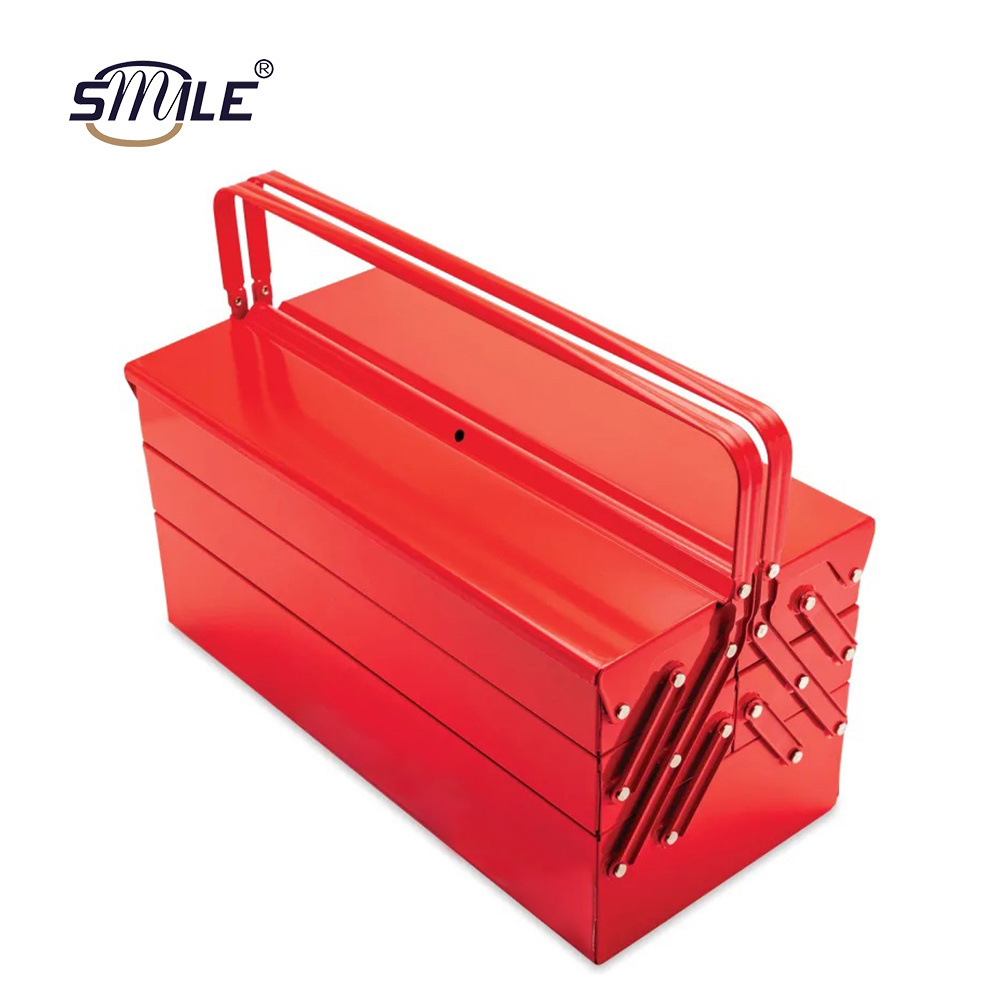 SMILE OEM Multi-Purpose Stainless Steel Tool Box Metal Toolbox with Portable Carrying Handles