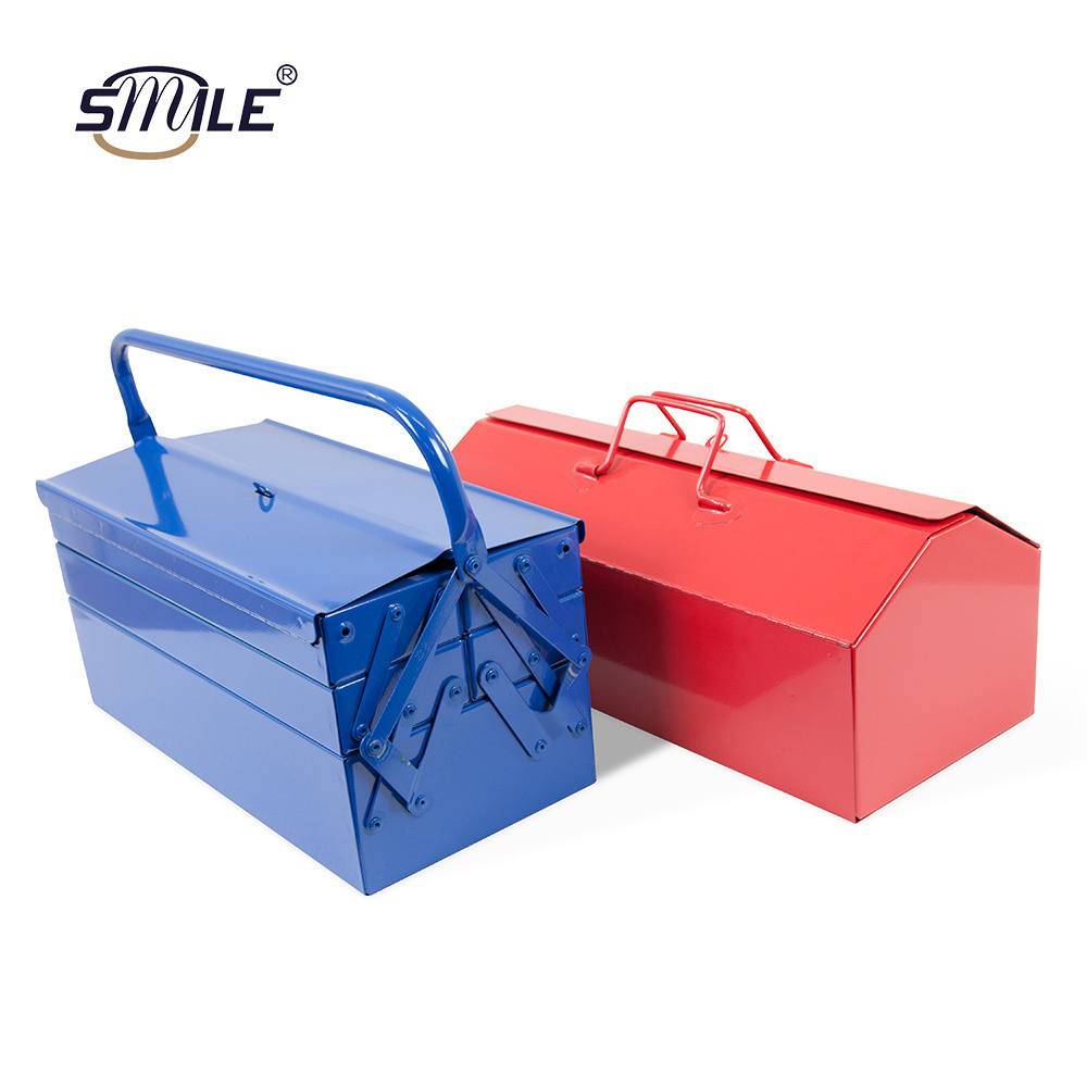 SMILE OEM Multi-Purpose Stainless Steel Tool Box Metal Toolbox with Portable Carrying Handles