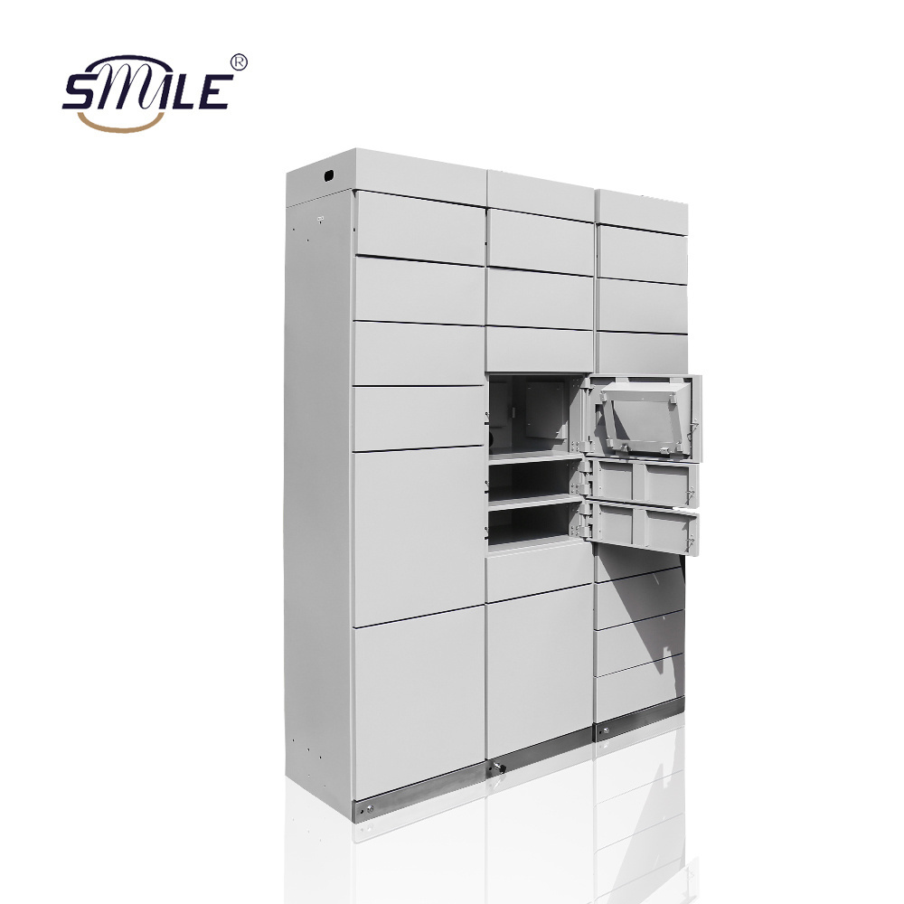 SMILE TECH 24 hour Intelligent self service smart parcel locker delivery cabinet non-touched locker beach locker