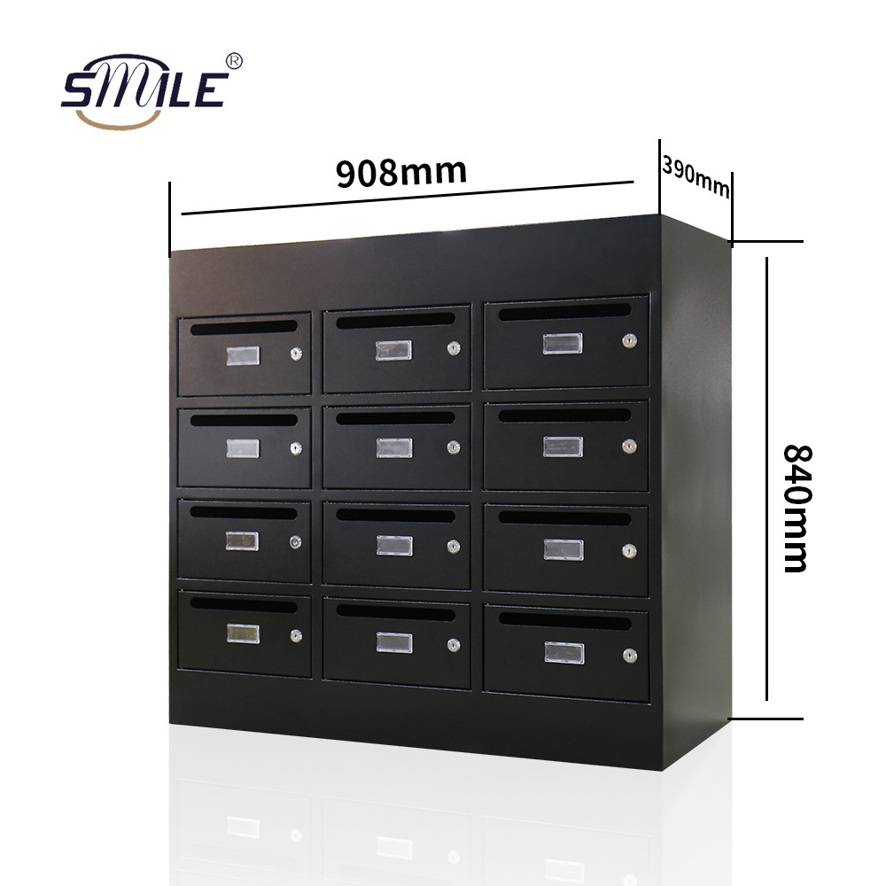 SMILE Outdoor Metal American Mailbox Safety Mail Box with Commercial Mailbox Units Custom