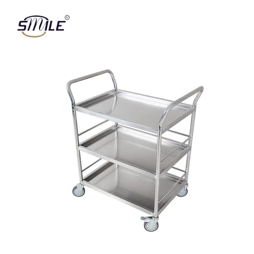 SMILE Different Size Inflight Stainless Steel Trolley Aircraft Service Cart Airplane Food Trolley With Wheels