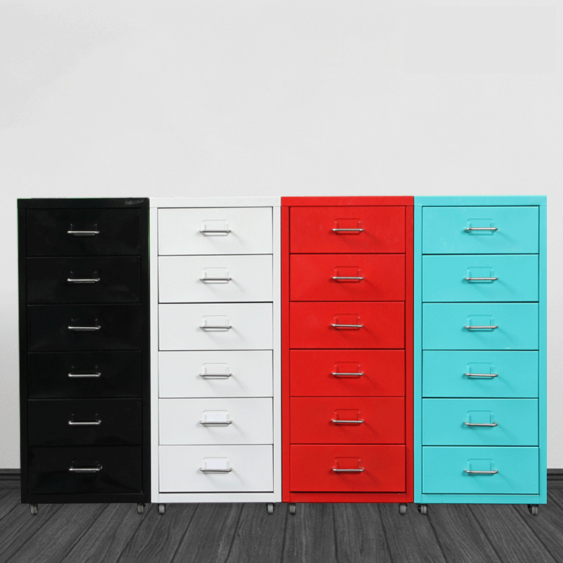 SMILE Easy Assemble Office Steel Storage Lateral File Cabinet Vertical Metal 6 Drawer Filing Cabinet