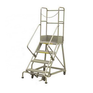 SMILE Factory Custom Removable Ladders Welding Warehouse Safety Rolling Top Platform Steel Steps