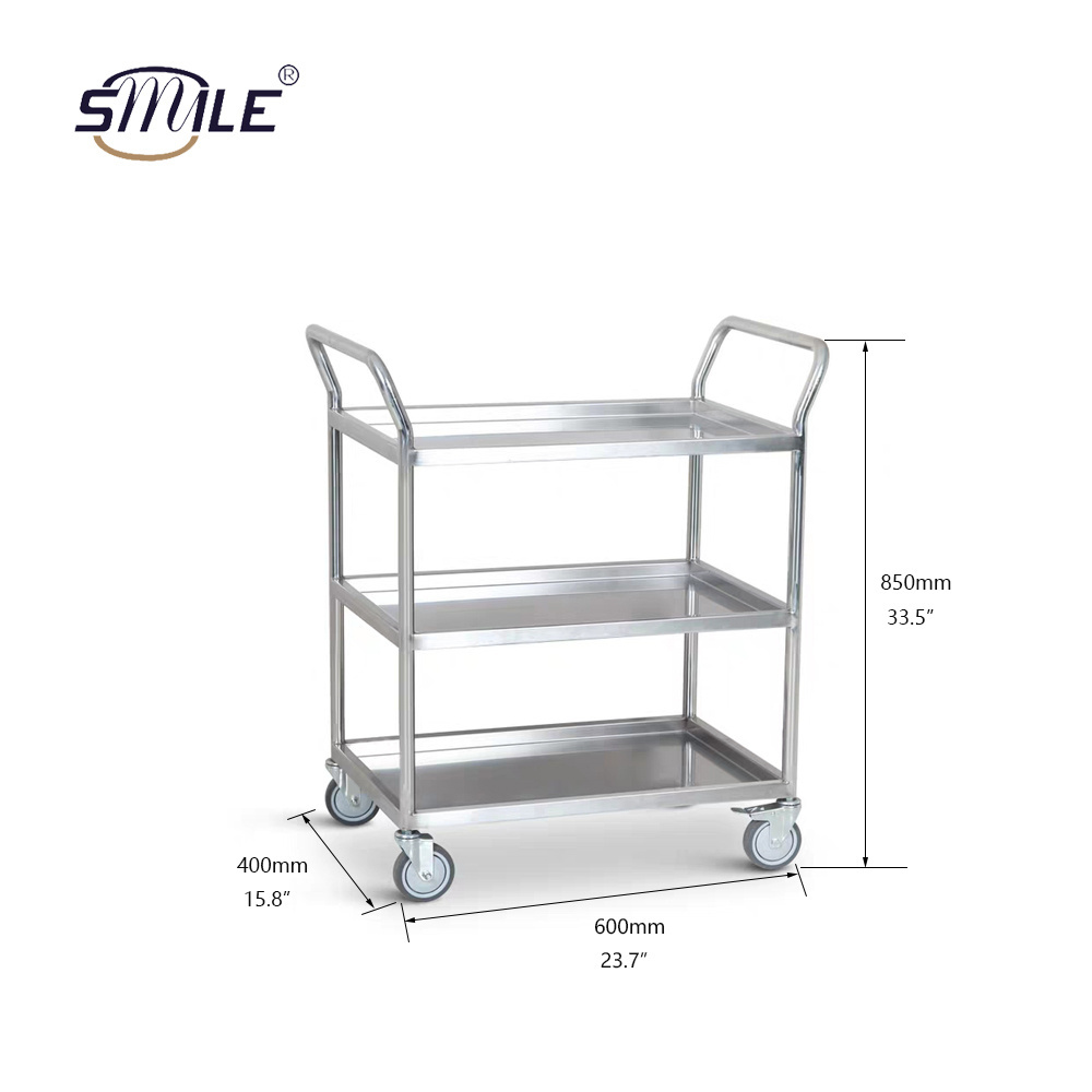 SMILE Different Size Inflight Stainless Steel Trolley Aircraft Service Cart Airplane Food Trolley With Wheels