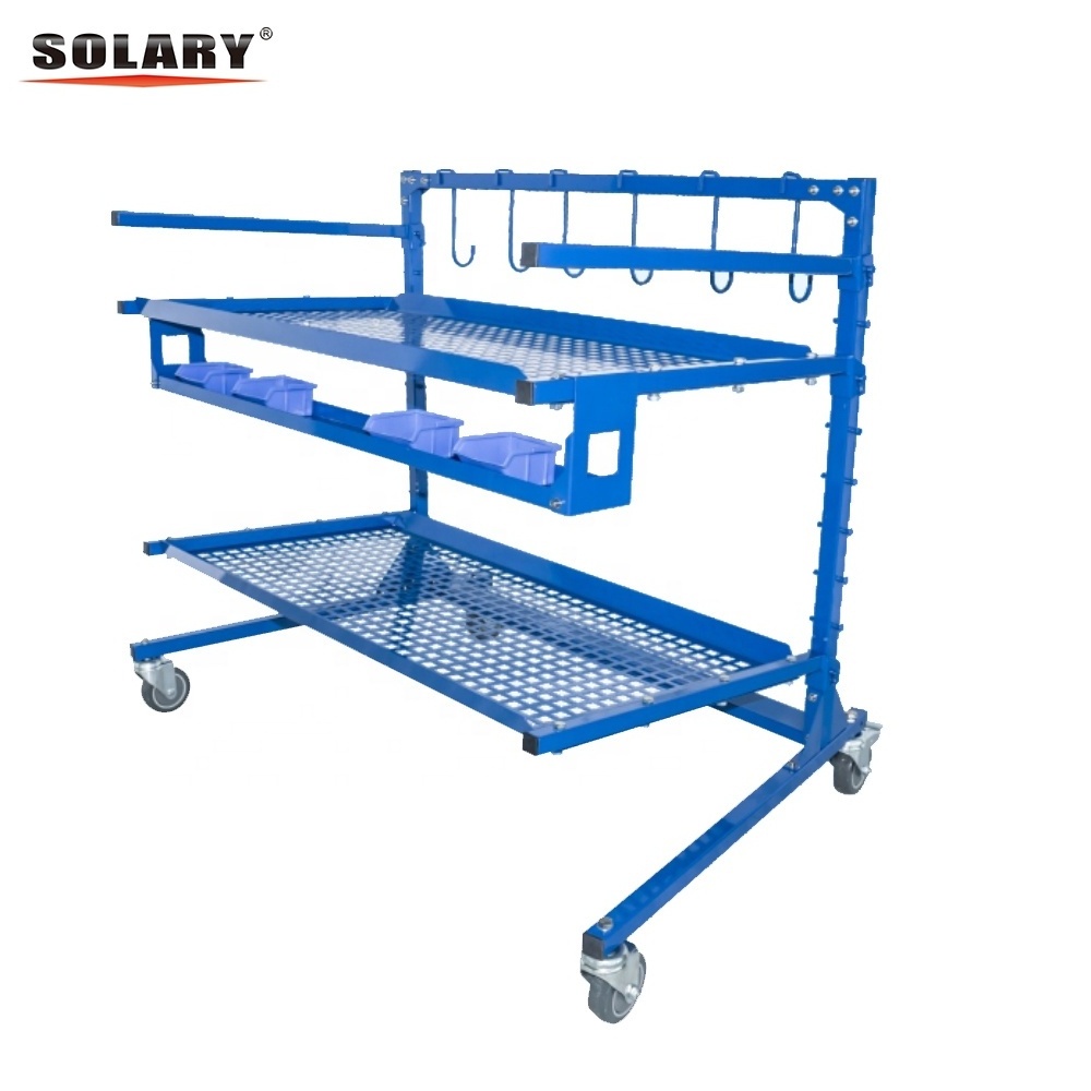 2-Shelf Shelves Auto Body Mobile Parts Management Carts with 6 