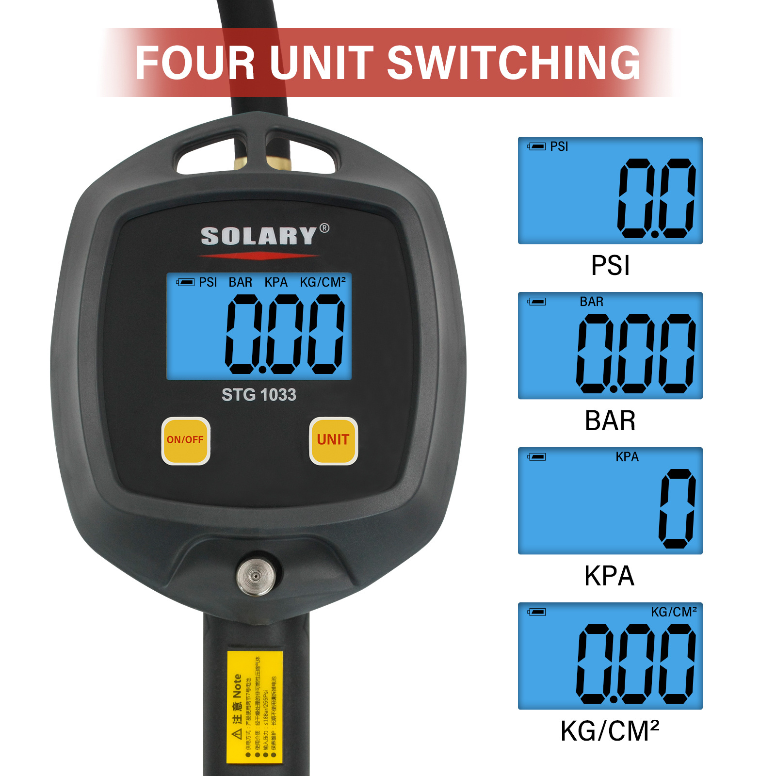 Solary STG1033 Pressure Sensor Digital Tire  Gauge Car Bike Truck Auto Lcd Meter Tester Tyre Gauge