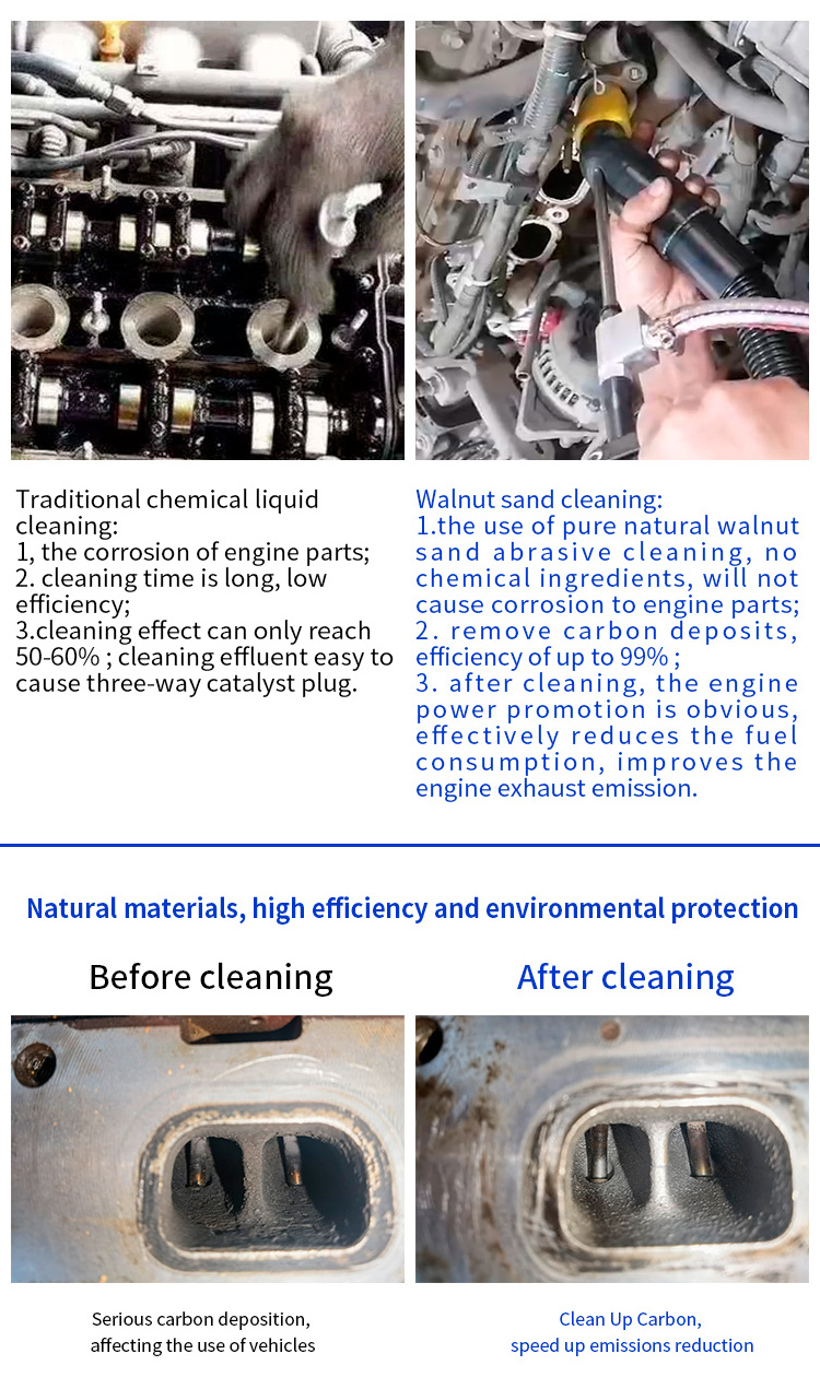 Factory EC601 Walnut Sand Powder Blasting Decarbonization 110V 220V Car Engine Carbon Clean Cleaning Cleaner Machine