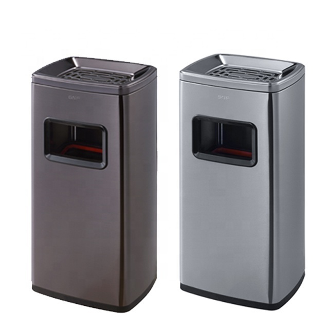 GNF stainless steel shopping mall watse bin with  ashtray