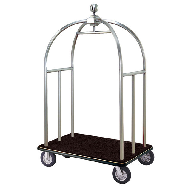 good quality stainless steel hotel knock down structure luggage trolley