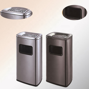 GNF stainless steel shopping mall watse bin with  ashtray