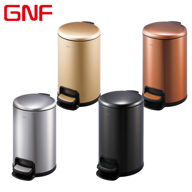 GNF 20L  round stainless steel pedal bins diaper trash bin sanitary waste recycle bins gold kitchen garbage cans