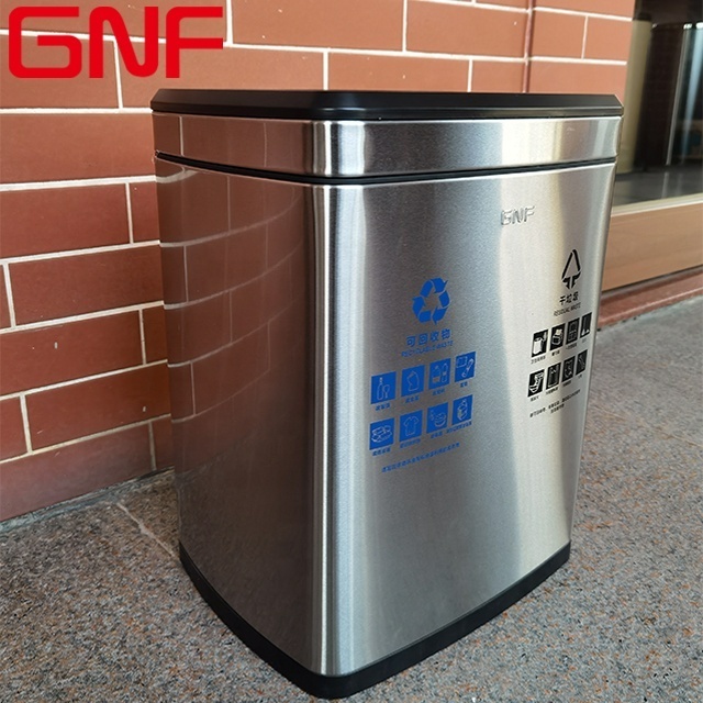 GNF Stainless Steel classified garbage can Kitchen 2 in 1 Recycle trash can Waste Bin Storage Garbage Bin