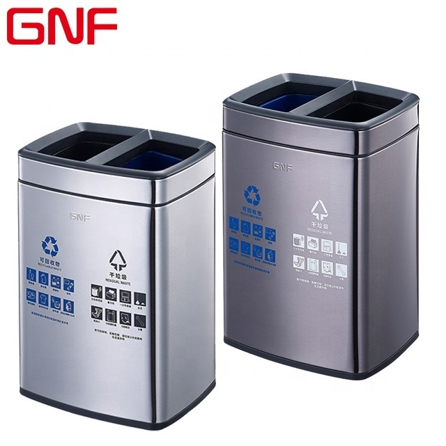 GNF Stainless Steel classified garbage can Kitchen 2 in 1 Recycle trash can Waste Bin Storage Garbage Bin