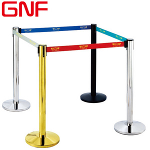 GNF hotel airport Metal Traffic Barrier railing stand  Stanchion Pole retractable belt barrier stanchions for crowd control