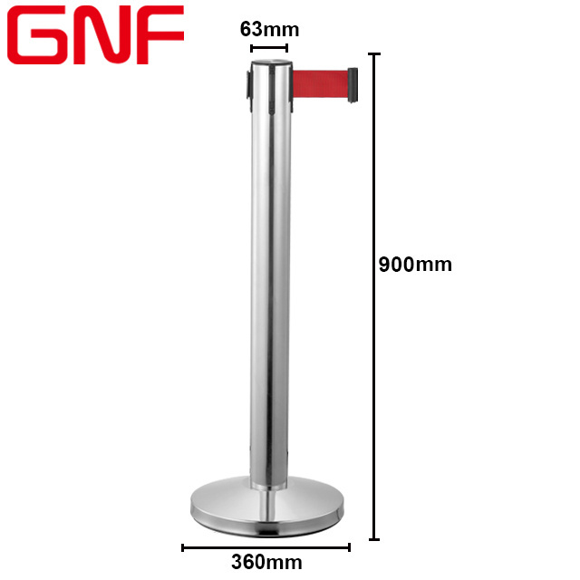 GNF hotel airport Metal Traffic Barrier railing stand  Stanchion Pole retractable belt barrier stanchions for crowd control