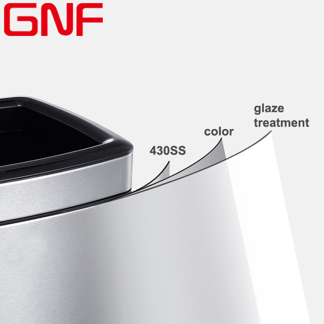 GNF 30L rectangle open top stainless steel dustbin hotel room waste bin kitchen trash bin household garbage bin