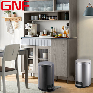 GNF 20L  round stainless steel pedal bins diaper trash bin sanitary waste recycle bins gold kitchen garbage cans