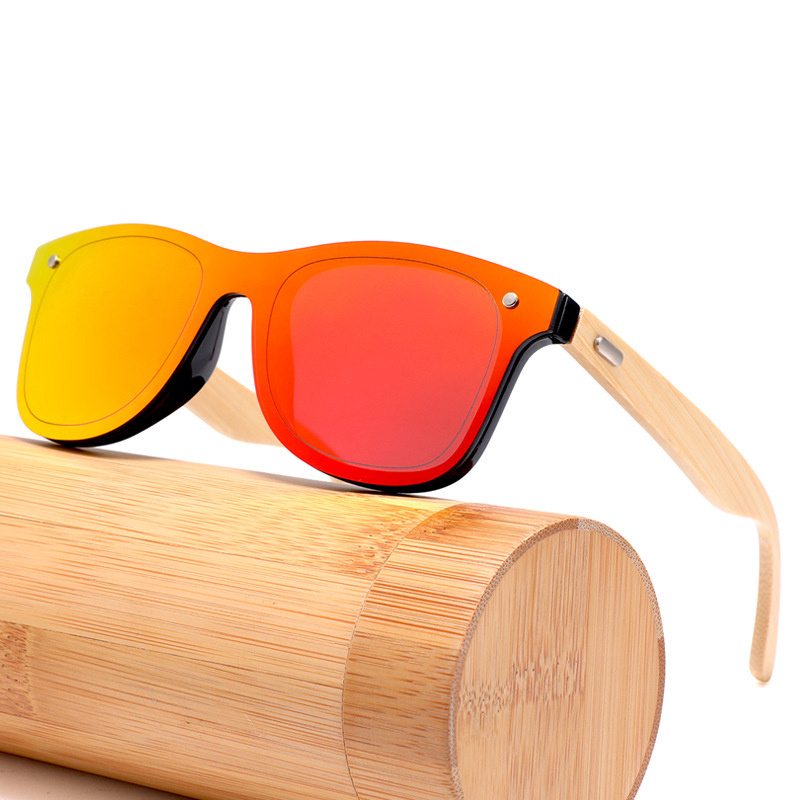 Fashion Bamboo Anti-UV lentes de sol hand polished china bamboo sunglasses 2023