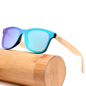 Fashion Bamboo Anti-UV lentes de sol hand polished china bamboo sunglasses 2023