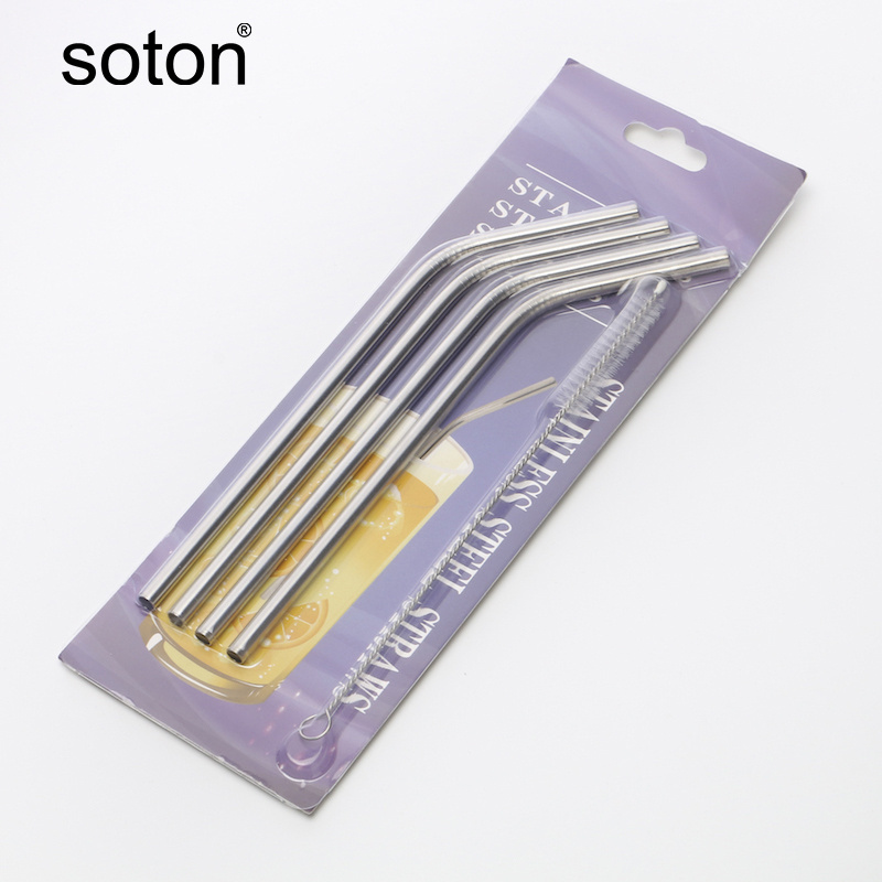 eco friendly straight reusable metal drinking stainless steel straws