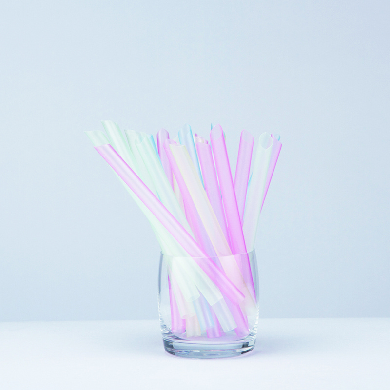 Colorful neon flexible disposable plastic drinking straws