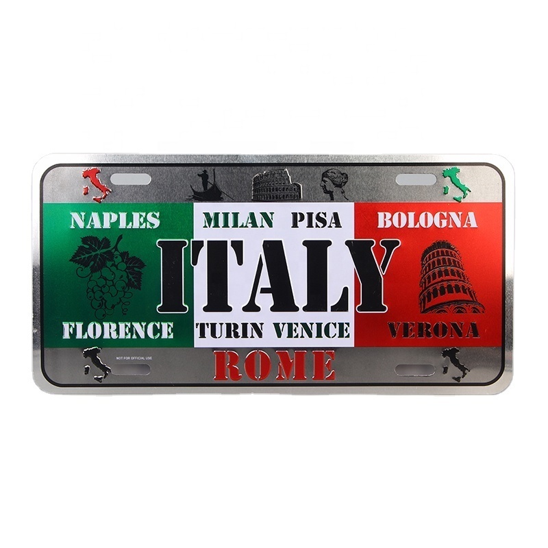 Custom Embossing Car License Plate Sublimation Aluminum Custom License Plate