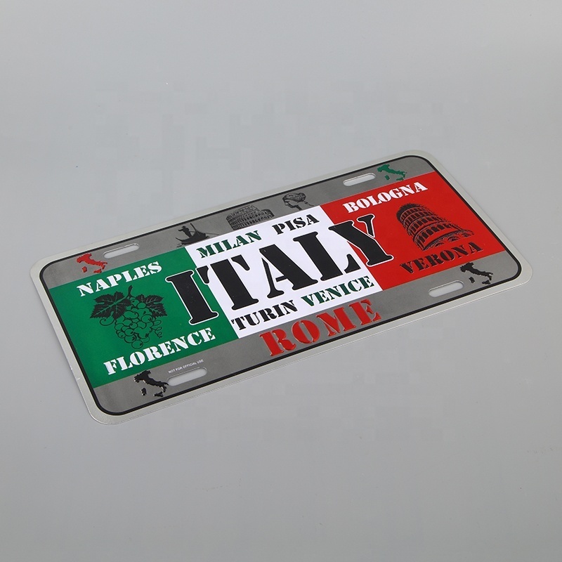 Custom Embossing Car License Plate Sublimation Aluminum Custom License Plate