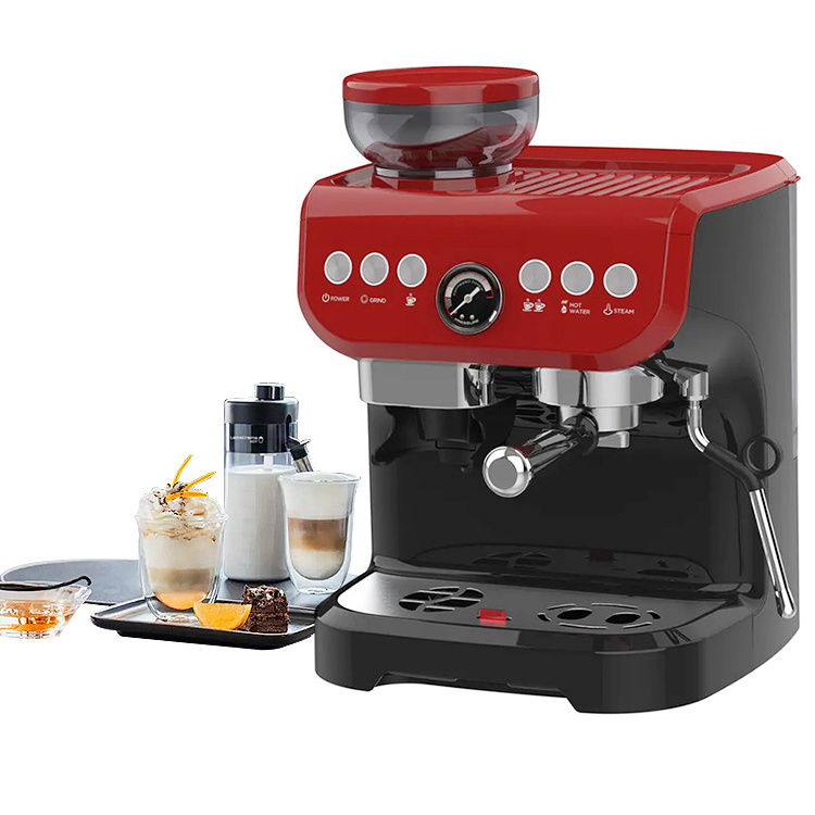 Semi automatic electric coffee machines household expresso coffee maker with bean grinder