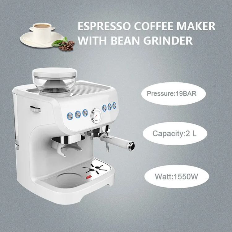 Home or office use semi automatic espresso coffee machine with grinder coffee maker