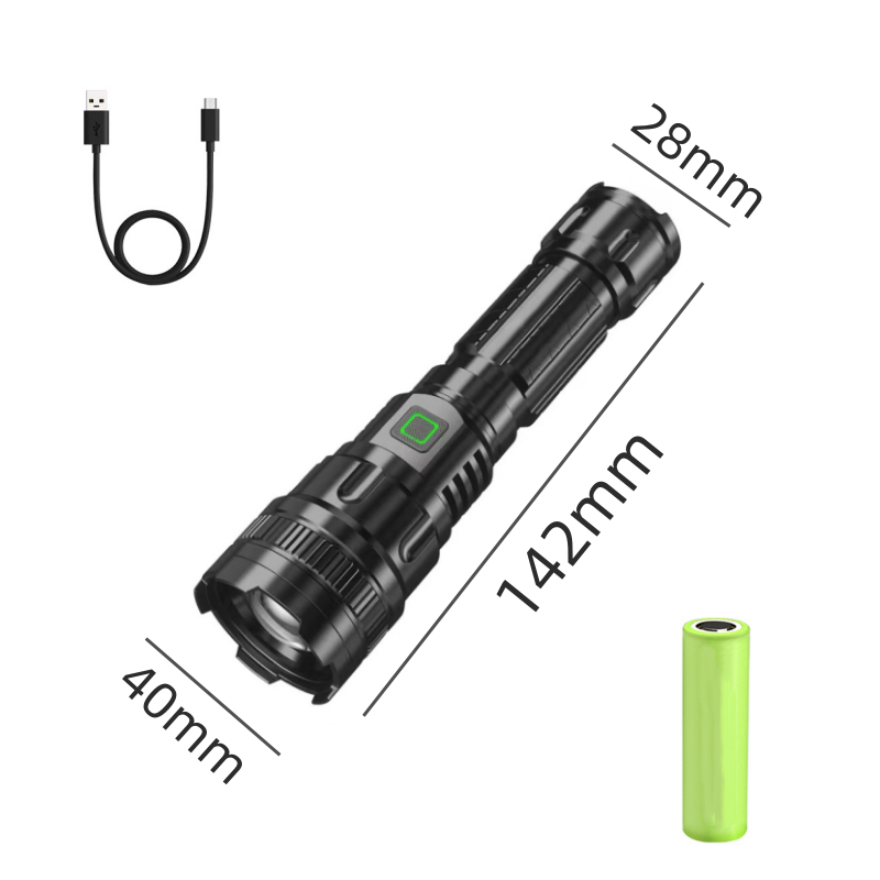 High Lumens Super Bright Rechargeable LED Torch Flashlights with 18650 battery powered for Home Emergency Camping Night Riding