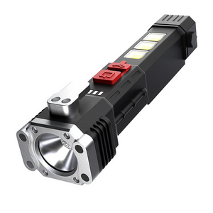 Popular LED and COB Plastics Solar Powered Led Rechargeable Outdoor Multi-function Solar Flashlight For Car