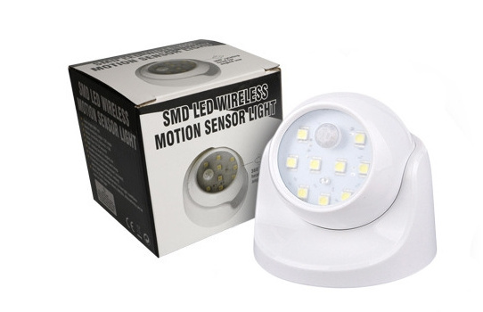 LED Waterproof Battery Operated Motion Sensor Wall Light Wireless Auto On-Off Cold White with  Wide Angle Adjustable for room