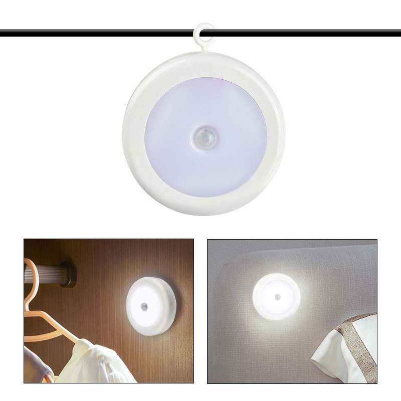 Indoors Battery Powered Motion Sensor Led Night Light Portable 6000K Cold White Closet Lamps for Bedroom Kitchen Stairs Hallway