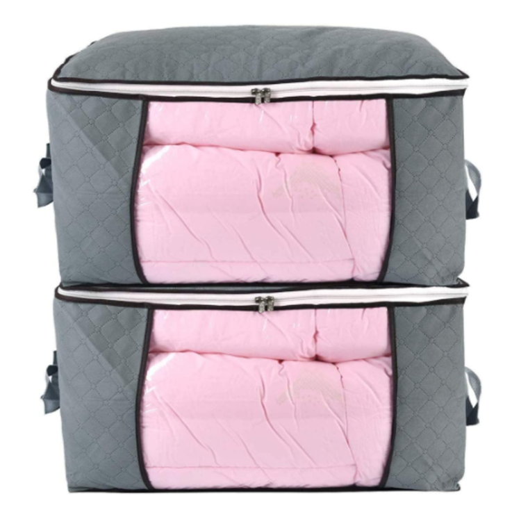 Large Zipper Blanket Comforters Bedding Clothes Organizer Closet Wardrobe Storage Folding Closet Organizer